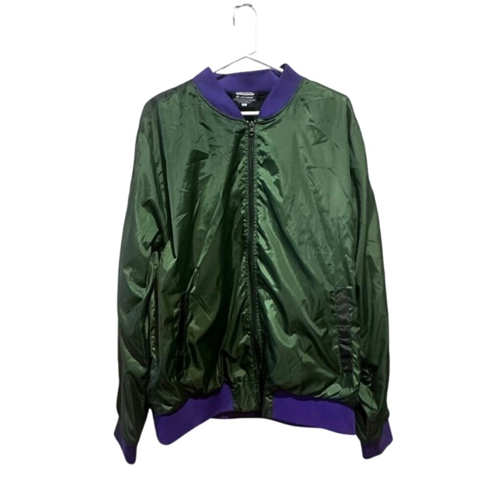 Hero Academia Overhaul Green Purple Loot Anime Crate Jacket Sz L Full Zip Rare